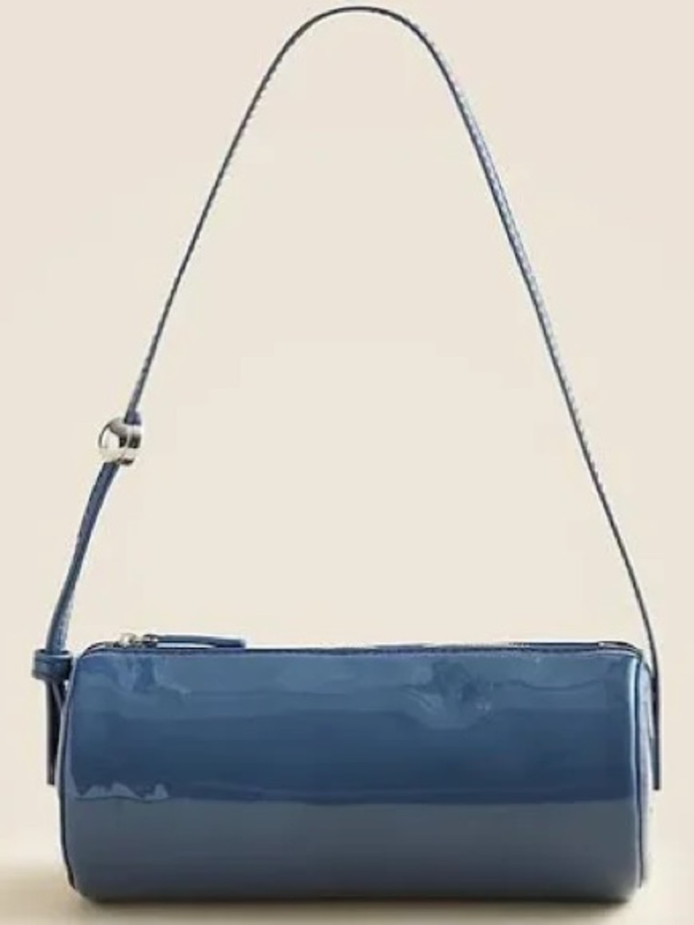 Jcrew Bordeaux Patent Cylinder Shoulder Bag Blue